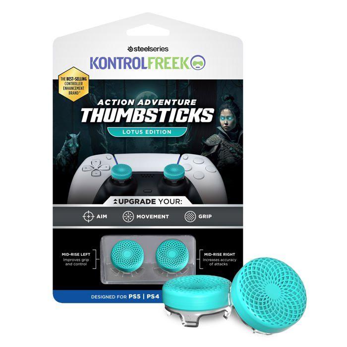 Konkave Joysticks - KontrolFreek - Lotus - PS5/PS4 - Mittlere Größe - Blaugrün/Transparent blau