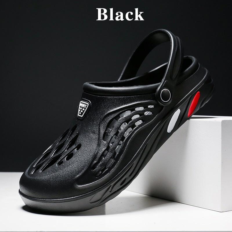 Sommer Strand Schuhe Männer Atmungsaktive Sandalen Freizeitschuhe Hausschuhe Garten Schuhe Plus Größe Loch Schuhe Flip Flop Freizeit Outdoor Sommer Sandalen 41 schwarz