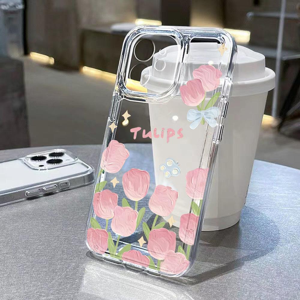 Tulip-Telefonhülle für iPhone 13 Hülle iPhone 15 11 12 14 16 Pro Max X XR XS 7 8 Plus SE Stoßfeste Silikonhülle Weiche Fundas For iPhone 15 Pro gray