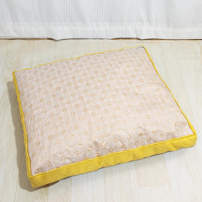 Sommer-Kühlmatte für Haustiere, Kühlmatte für Haustiere, Hundenest, Katzenschlafmatte, verdickte, feuchtigkeitsbeständige Kühlsofamatte, Eismatte S：55*40*8cm beige