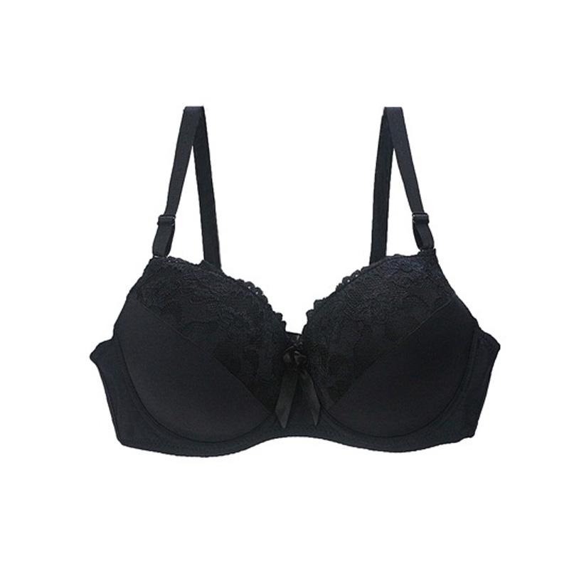 Mode Damenunterwäsche 34/75 36/80 38/85 40/90 42/95 44/100 BCDE Cup BHs Sexy Spitzen-BH für Damen Plus Size Dessous 100E schwarz