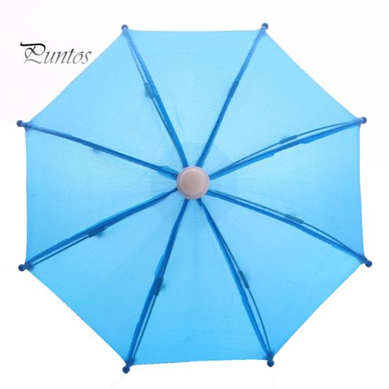 Puppen-Regenschirm, niedlich, dekorativ, einfarbig, Puppenhaus, offener Regenschirm, Dekoration für den täglichen Gebrauch blau
