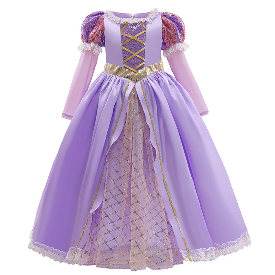 Kinder Prinzessin Cosplay Kostüm Mädchen Schneekönigin Kleid Halloween Karneval Kleidung Niedliches Cosplay Abendparty Kleidung für 2-10 Jahre 7-8T(140) gray