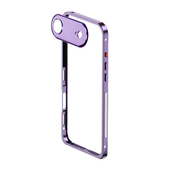 Metall Handyhülle für IPhone 17/17 Pro/17 Max/17 Air Abnehmbare Hülle & Wärmeableitung Handyhülle Ultradünner Schutzrahmen for iPhone Air violett
