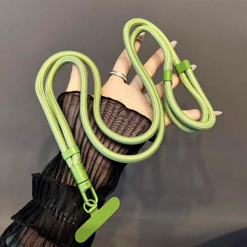 Verstellbares Handy-Umhängeband Lanyard Crossbody Handy-Lanyards Halsband mit Patch für iPhone Handy Hängeschnur Umhängeband 80CM grün