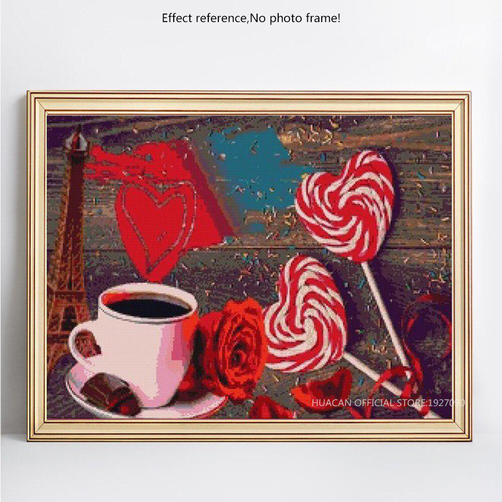 Diamant-Malerei, volles rundes Süßigkeiten- und Kaffee-Mosaik, Diamant-Stickerei, vollständiges Display-Bild 20X30CM