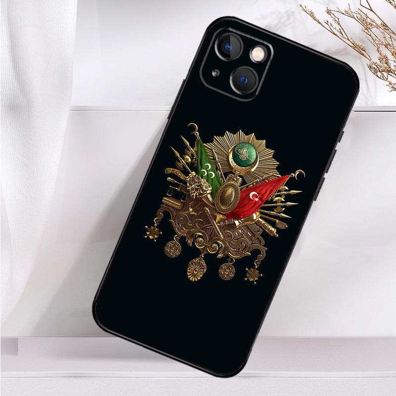 Osmanisches Reich Wappen Hülle für iPhone 14 16 15 Pro Max 11 12 13 Mini 7 8 Plus X XR XS MAX Weiche stoßfeste Hülle iPhone XS MAX