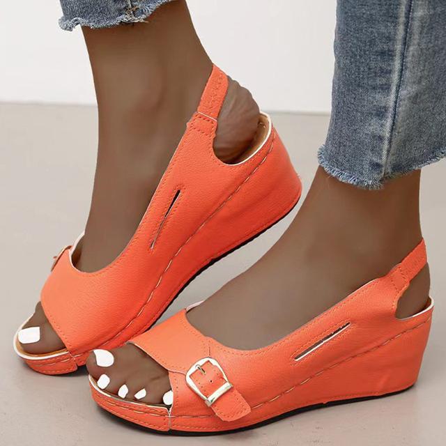 Frauen Sandalen Sommer 2023 Heels Alias ​​Elegante Keile Schuhe Für Frauen Sommer Schuhe Frau Schuhe Mit Hohen Absätzen Keilabsatz 40 orange