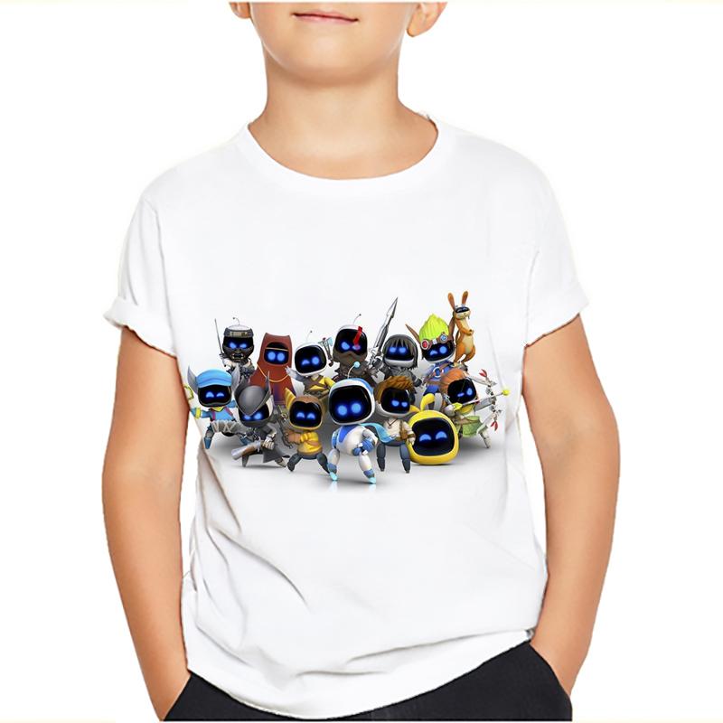 Spiel Astro Bot 3D gedruckt Kinder T-Shirt Kinder Kleidung Harajuku Cartoon Tees Casual Spaß Top Kleidung Mädchen Jungen T-Shirt 2024 120 grün
