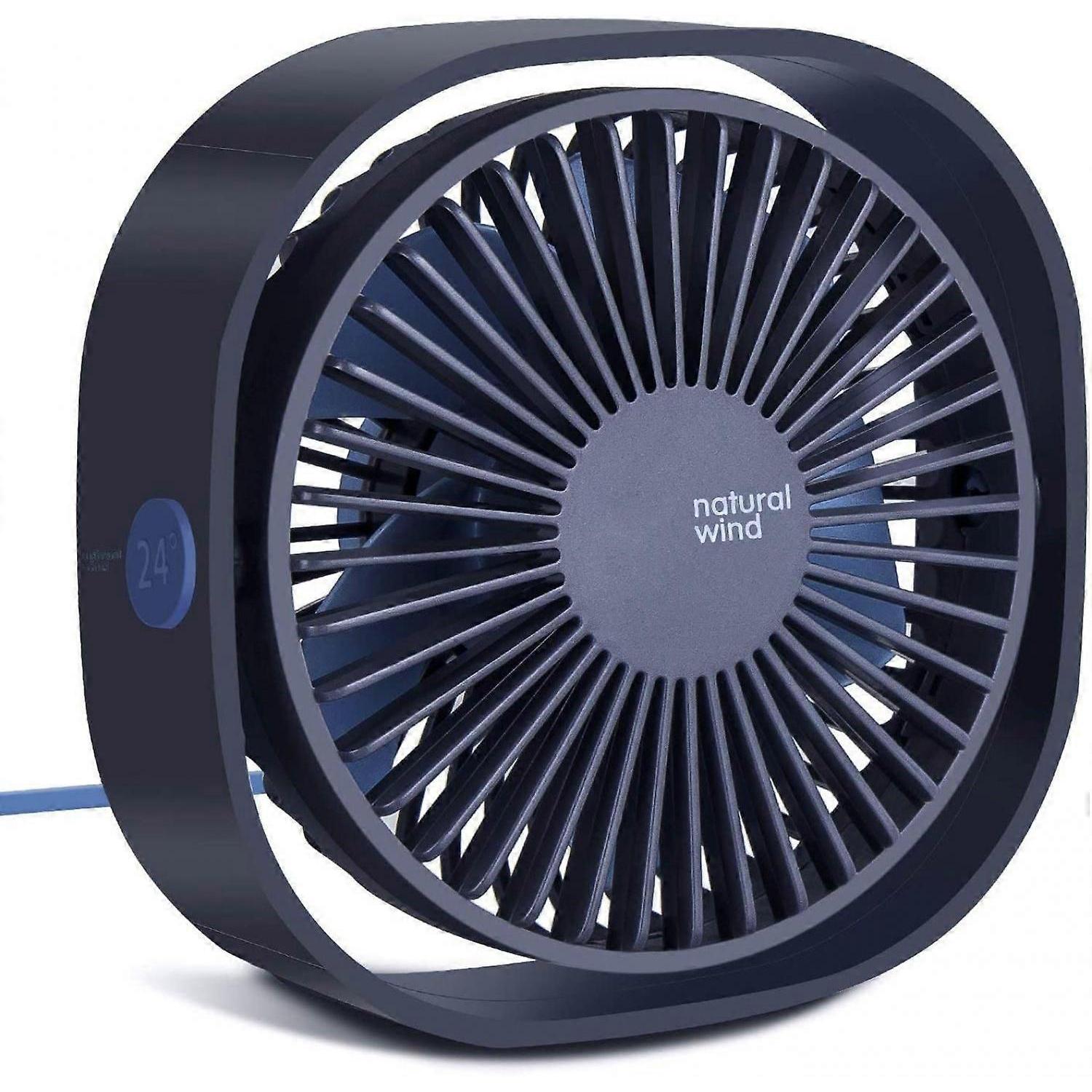 USB-Schreibtischventilator, Mini-Ventilator 4 Zoll mit 3 Geschwindigkeiten Starker Wind und 360° drehbar, Tragbarer Desktop-Ventilator Leise Geeignet für Schlaf mit Baby, Lesen, Arbeit von zu Hause