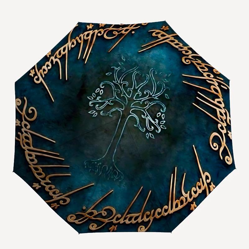 Der Herr der Ringe Automatisches Öffnen/Schließen Winddichter Regenschirm Faltbarer Regenschirm, Tragbar Kompakt Perfektes Geschenk für Geburtstag, Weihnachten0809187