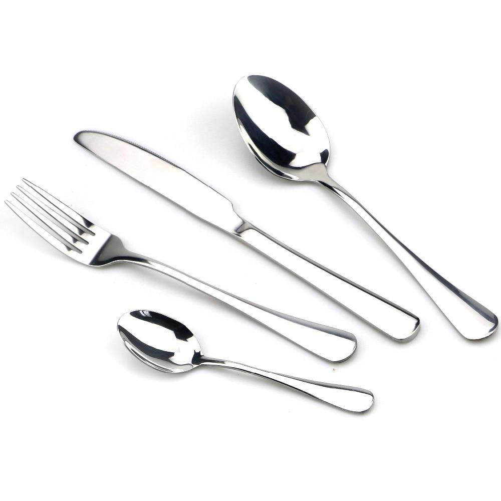 4-teiliges Promotion-Geschirr-Set aus Edelstahl, buntes Regenbogen-Gold, Messer, Gabel, Teelöffel, spülmaschinenfest, Besteck-Set silber