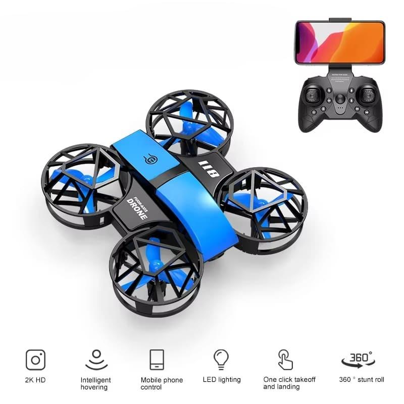 Neue Mini-Drohne 4k Professionelle HD 1080P Weitwinkelkamera WiFi FPV Fernbedienungsdrohne Höhenhaltung 8000m Drohne Kinderspielzeug Geschenk Kinder Without camera 1 B blau