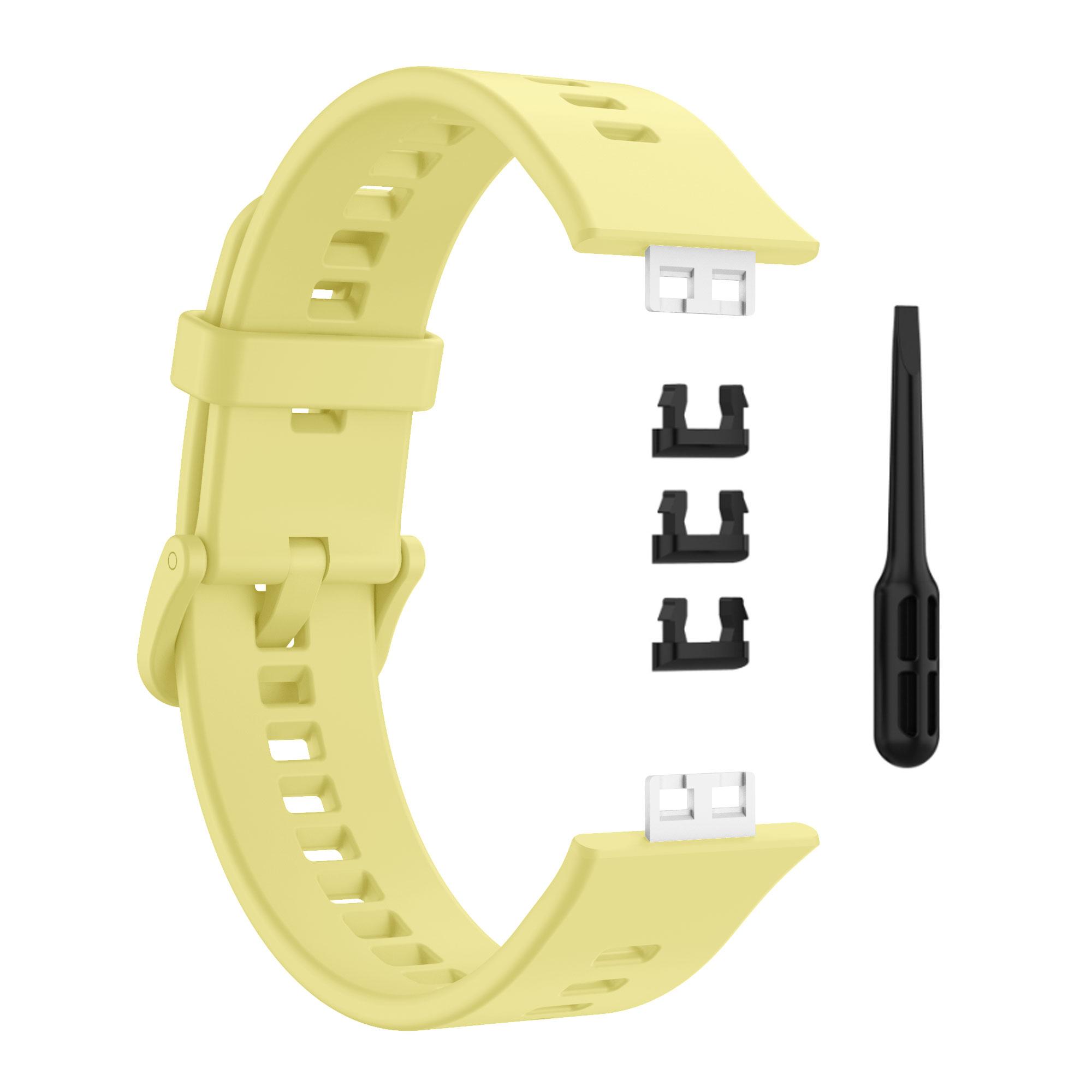 Armband für Huawei Watch Fit Armband Smart Silikon Uhrenarmband Armband Watch fit Special Edition Armband Druck Zubehör Sport only the strap gelb