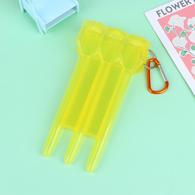 1Pc Dart Box Tragbare Universal Transparent Darts Abs Dart Box Key Lock Schnalle gelb