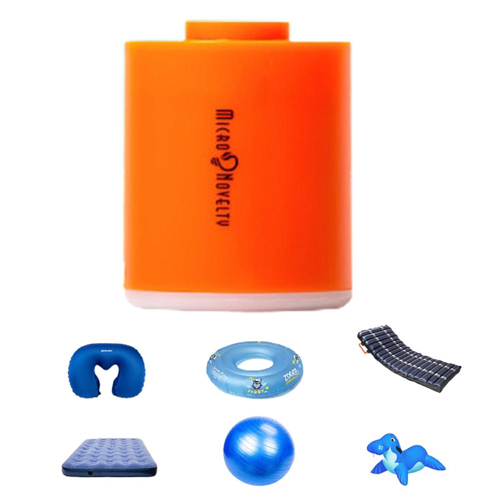 Tragbare Luftpumpe USB wiederaufladbare Mini Air Inflator wasserdichte Pumpe für Luftbett Matratze Schwimmen orange