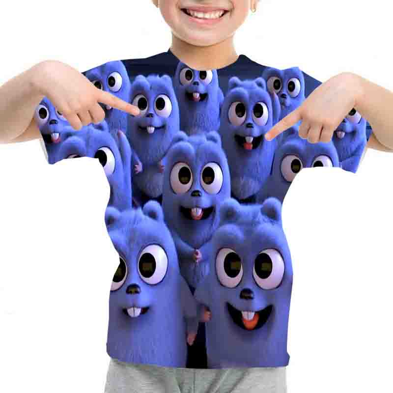 Sommer Kinder Grizzy Und Die Lemminge T-shirts Kinder Cartoon 3D T Shirts Camiseta Jungen Mädchen Teens Kleinkind T shirts 130CM