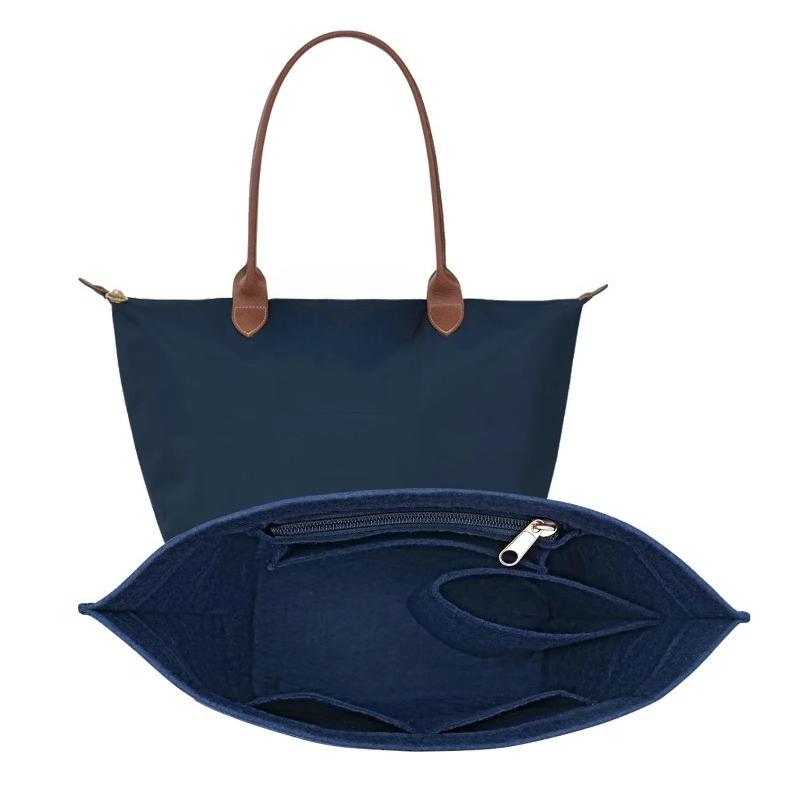 Damen Handtaschen-Organizer-Einsatz Filz Portemonnaie-Organizer Tasche in Tasche Einsatz Multi-Taschen Große Kapazität Tote Liner Organizer für Reisen Tägliche Nutzung Small 21x16.5x14 navy blau