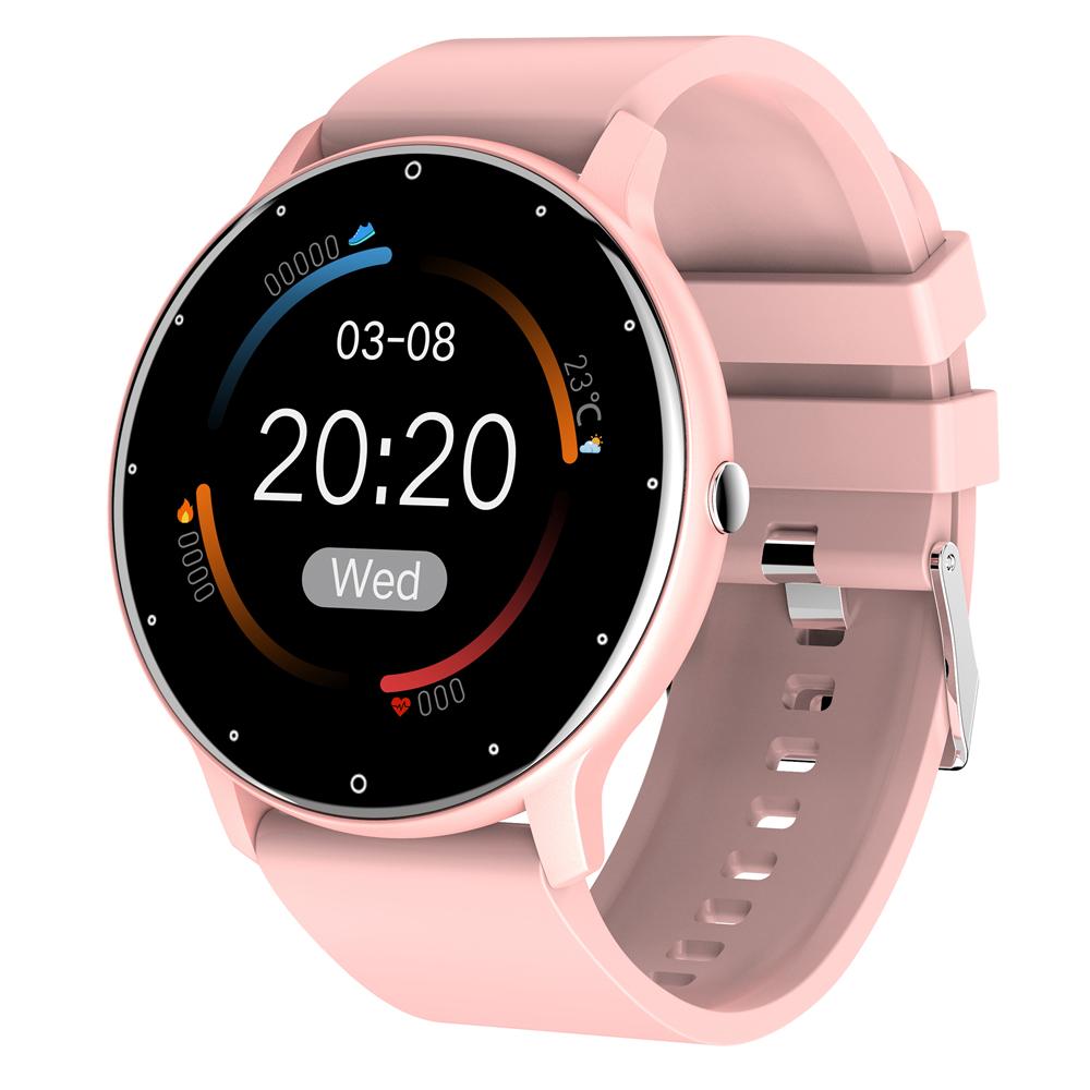 YurKem 1,28 Zoll Smart Watch Frauen Männer Sport Fitness Smartwatch Schlaf Herzfrequenz Monitor Wasserdichte Smartwatch Für IOS Android Telefon rosa