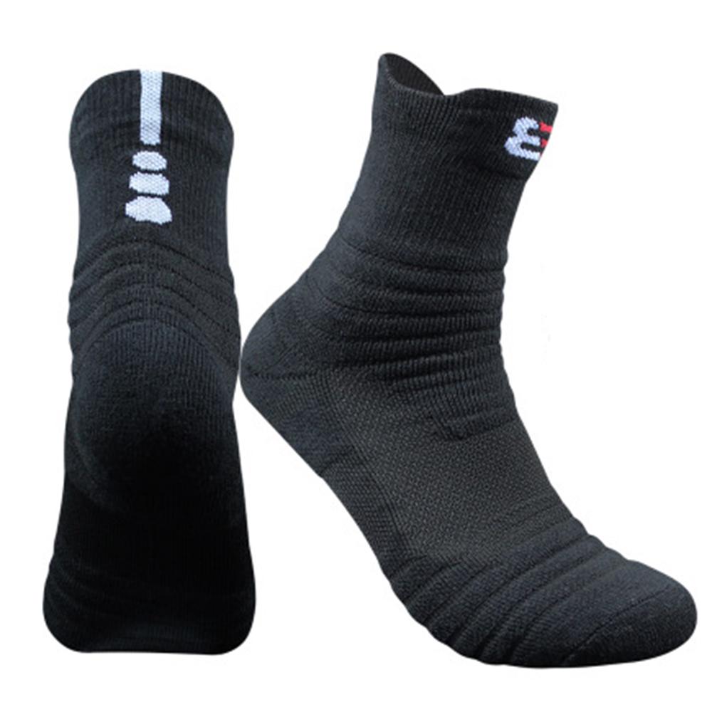 2024 männer Handtuch Unten Sport Dicke Socken Lauf Socken Mitte Strümpfe Basketball Große Größe Socken S schwarz