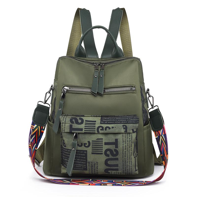 Oxford frauen Rucksack Patchwork Weibliche Reise Rucksäcke für Frauen Mode Rucksack Taschen Frau 2023 Trend grün