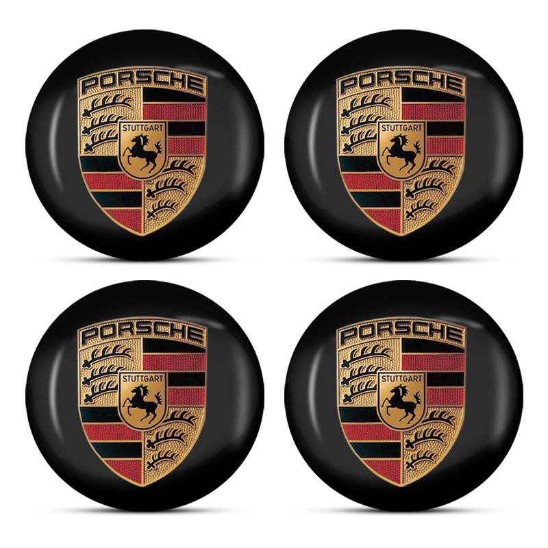 4 Stück Auto Radkappen Nabenkappen Emblem Autozubehör Für Porsche Boxster Cayenne Panamera Macan Cayman 911 918 996 917 991 schwarz