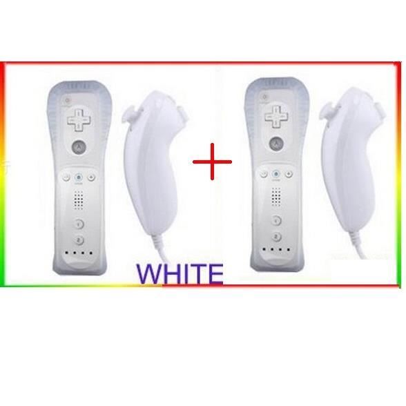 YSFMODE® 2 weiße Motion Plus-Controller + 2 weiße Nunchakus für WII weiß