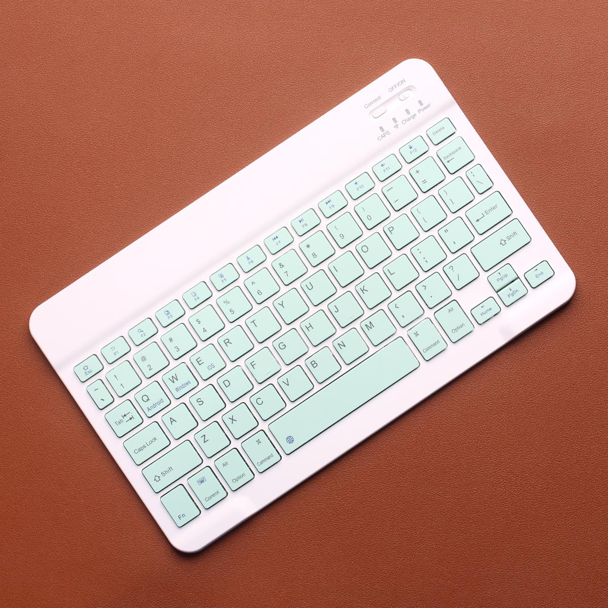 Bluetooth-Kompatibel Drahtlose Tastatur Tragbare Mini Wiederaufladbare Tastatur 78-Tasten für Apple iPad Tablet iOS Android Windows 78-key grün