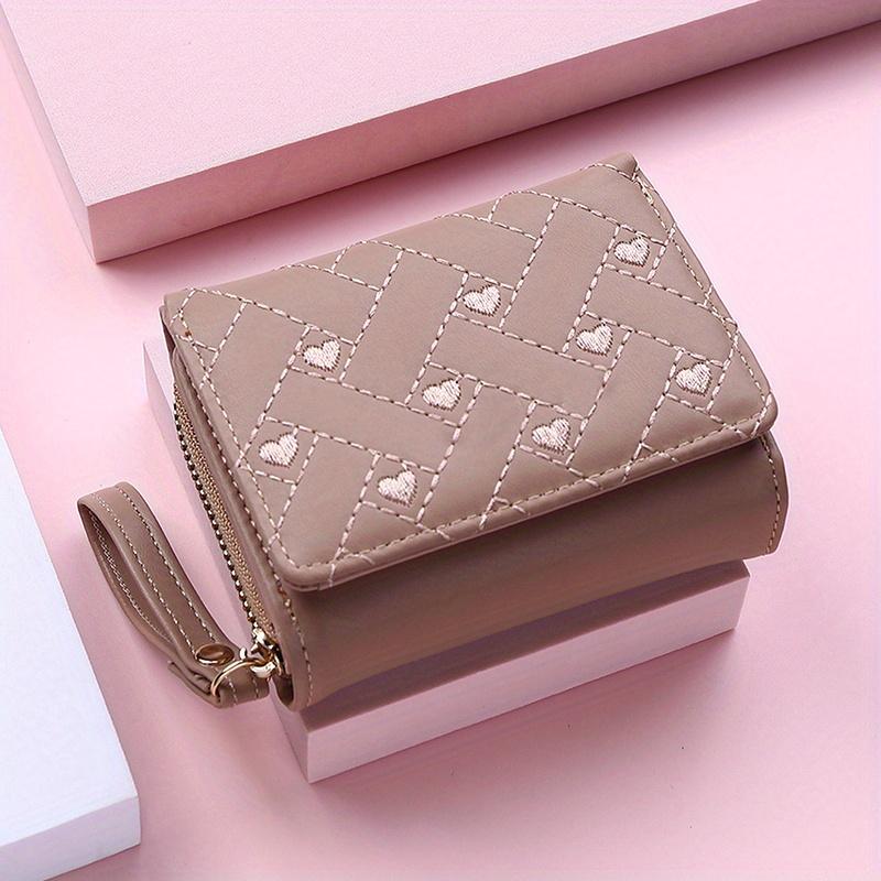 Geldbörsen für Damen Kawaii Süße Geldbörse Designer Damen Geldbörse Rosa Geldbörse Damen Geldbörse Kleine Damen Leder Geldbörse Münzgeldbörse khaki