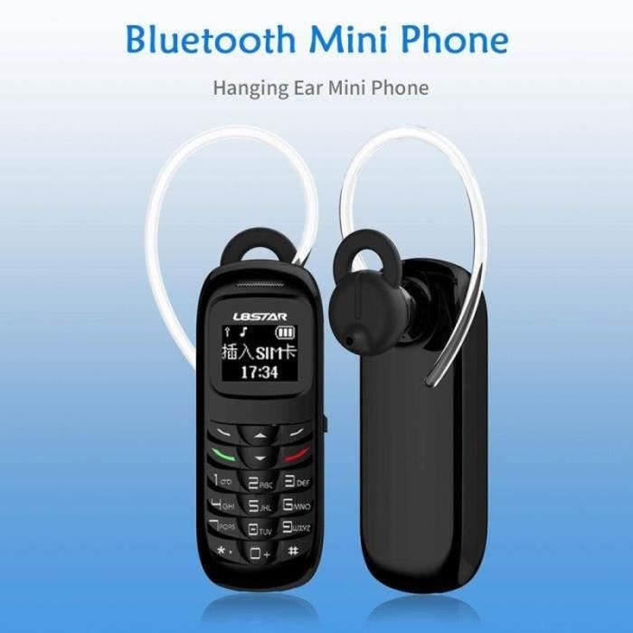 L8STAR BM70 Mini Handy - Magic Voice Dialer Kabelloses Bluetooth Headset Mini Handy (Schwarz, Neue Version 2018)