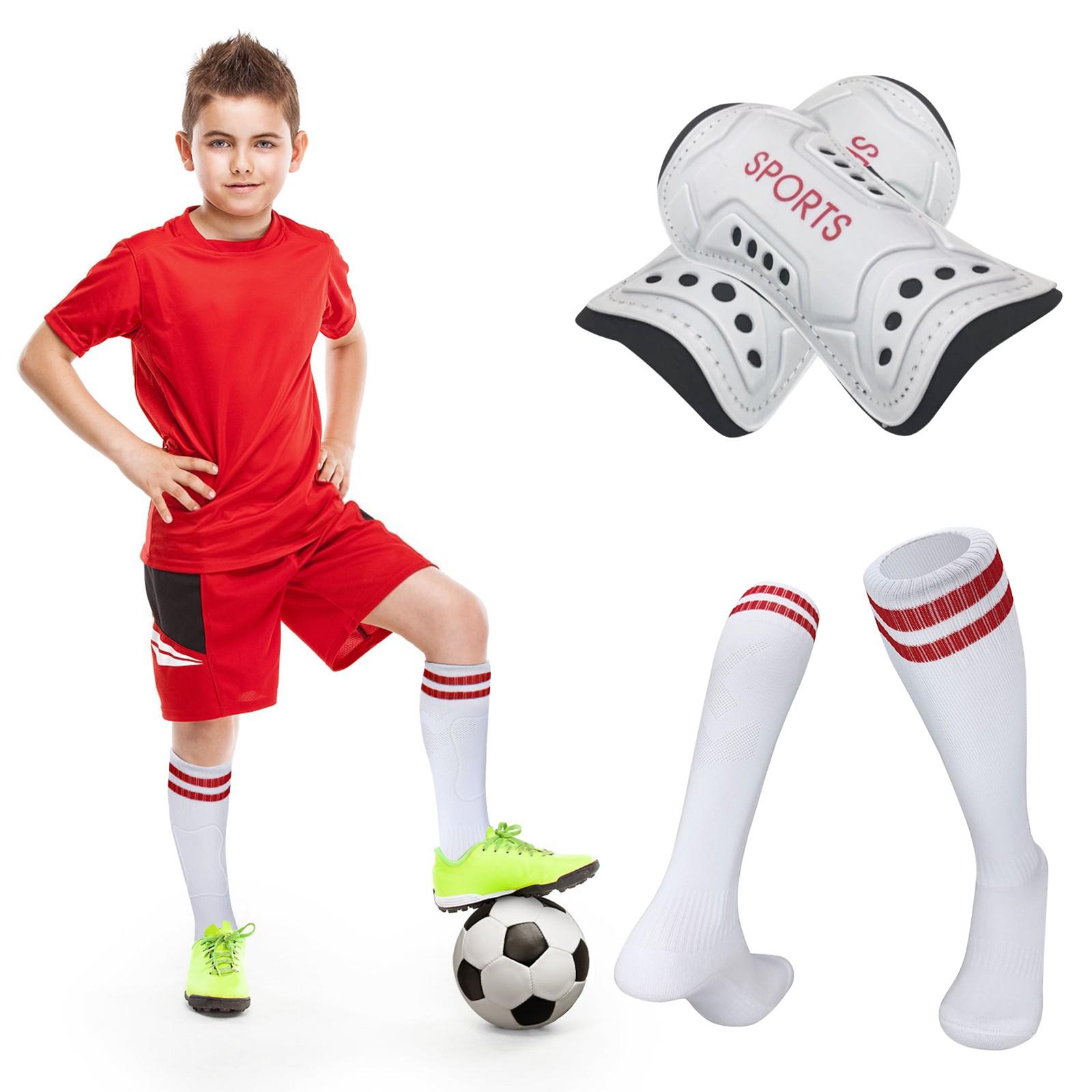 Kinder Fußball Schienbeinschoner Fußballsocken Jugend Fußball Schienbeinschoner Fußballsocken S weiß