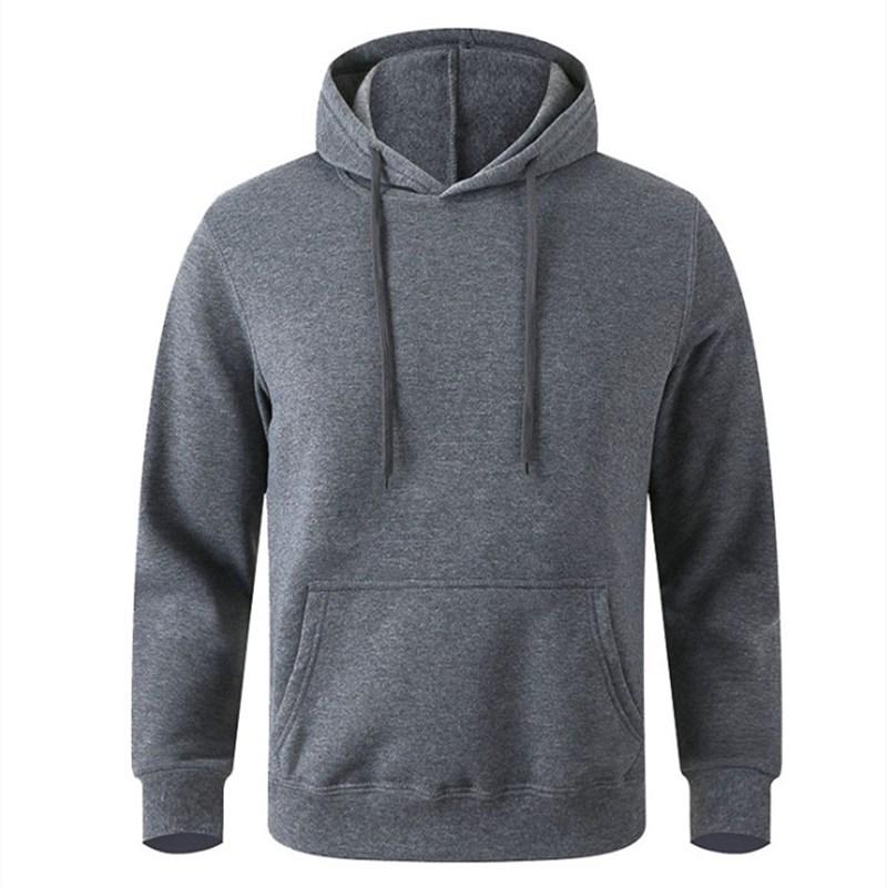 Männer Casual Hoodies Fleece Hip Hop Solide Pullover Sweatshirt Männer Sportswear Kleidung Sweatshirt männer Kleidung M dunkelgrau