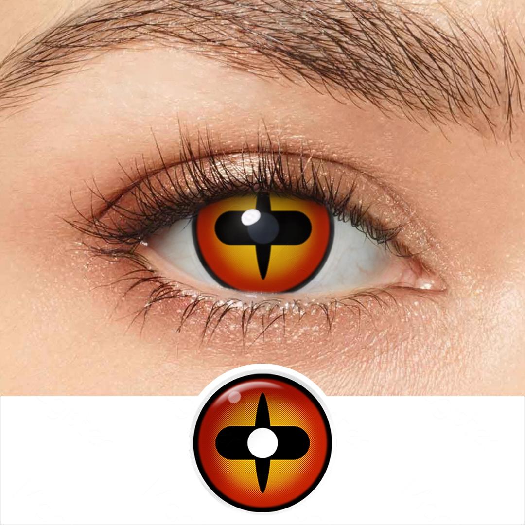 Sharingan Eye Cosplay Kontaktlinsen für Augen, rote Halloween-Kontaktlinsen, farbige Kontaktlinsen für Anime-Zubehör