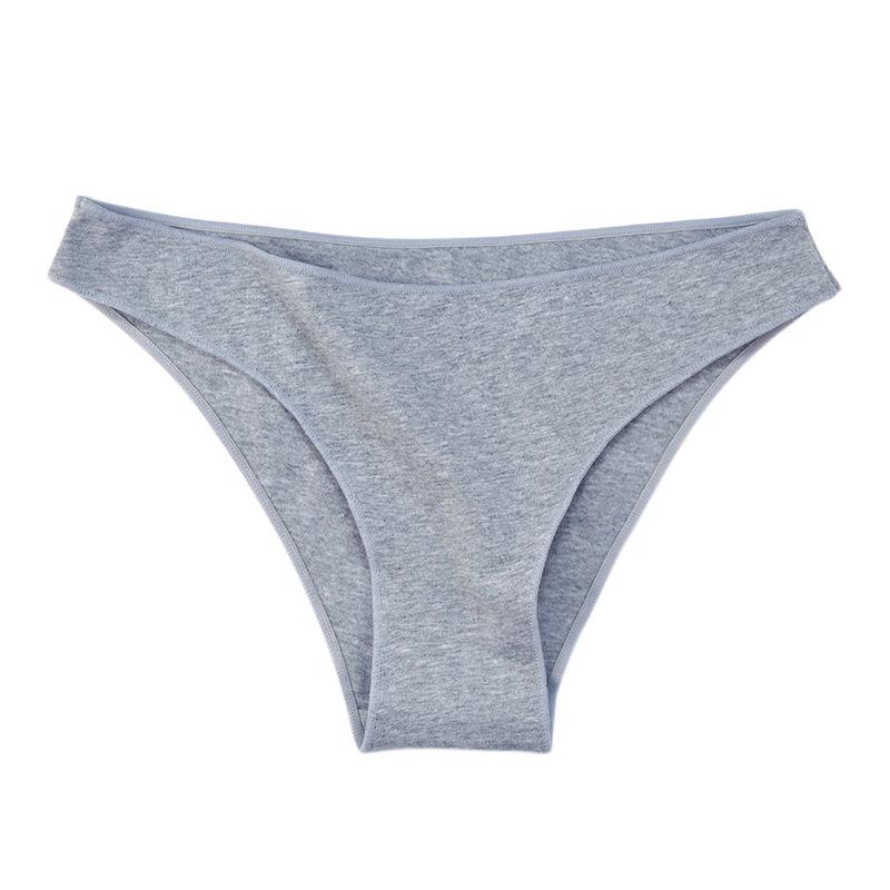 Damenunterwäsche aus reiner Baumwolle, sexy, halbe Hüfte, niedrige Taille, große Größe, atmungsaktiv und bequem, einfarbig M grau