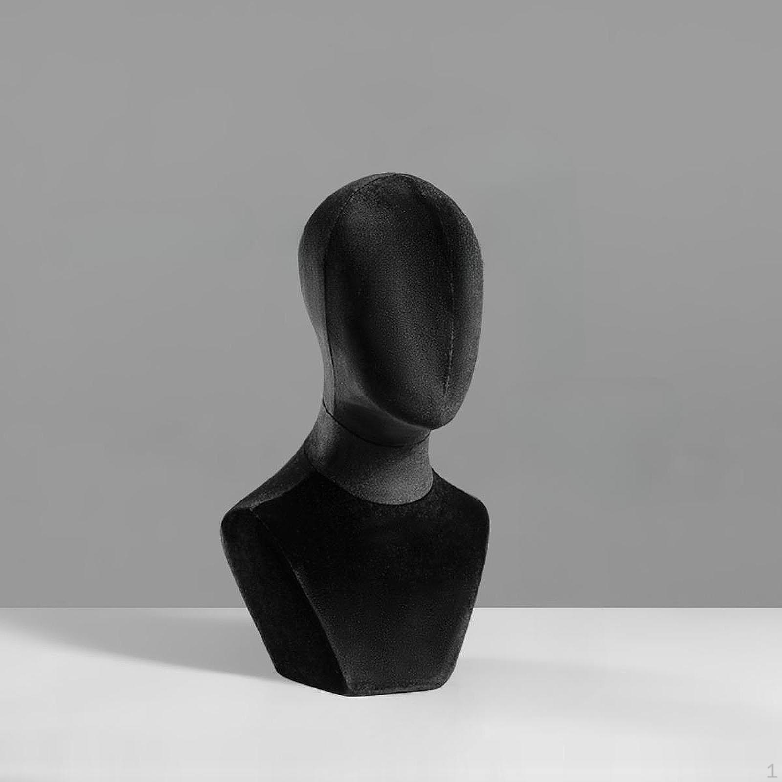 Büste Mannequin Kopf Hut Rack Tuch Tisch Training Perücke Display für Haar Styling Hause schwarz