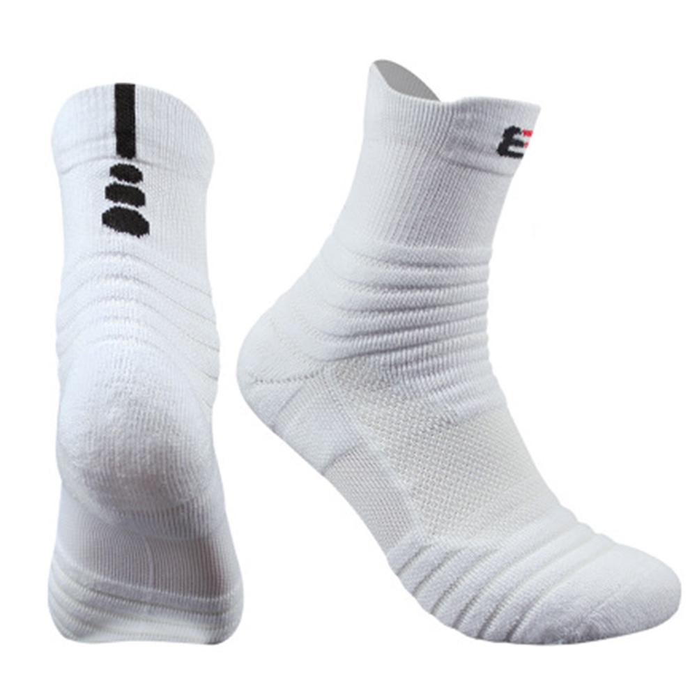 2024 männer Handtuch Unten Sport Dicke Socken Lauf Socken Mitte Strümpfe Basketball Große Größe Socken S weiß