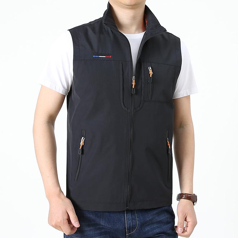 Herren Outdoor Casual Weste Weste Weste Jacke 6XL schwarz
