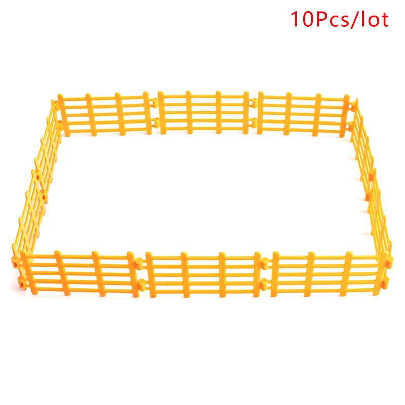 Diy Kinderspielzeug Simulation Tiere Bauernhof Geflügel Zaun Modelle Weide Zoo Zaun gelb