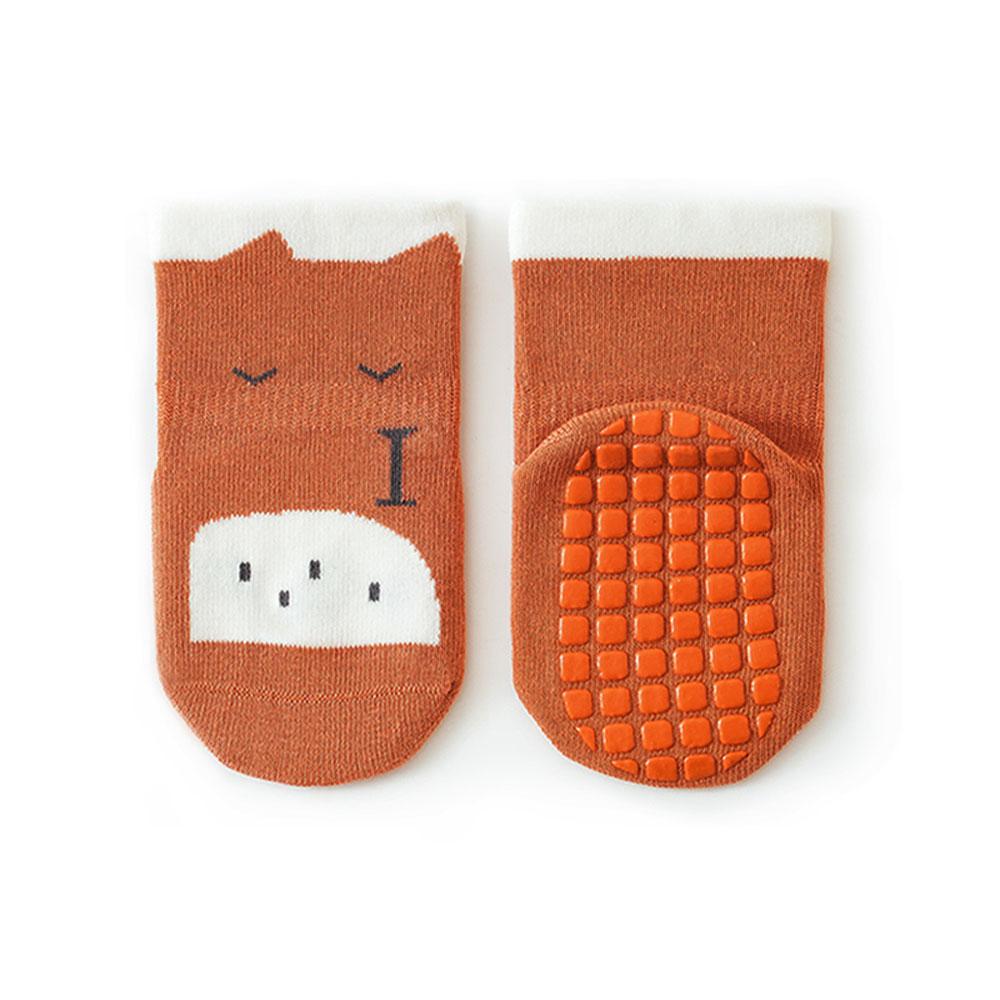 Baby Socken Baumwolle Kleinkind Anti-rutsch kinder Cartoon Boden Socken Für Neugeborene Jungen Und Mädchen Kind Lustige Socken nette 3-5Y orange