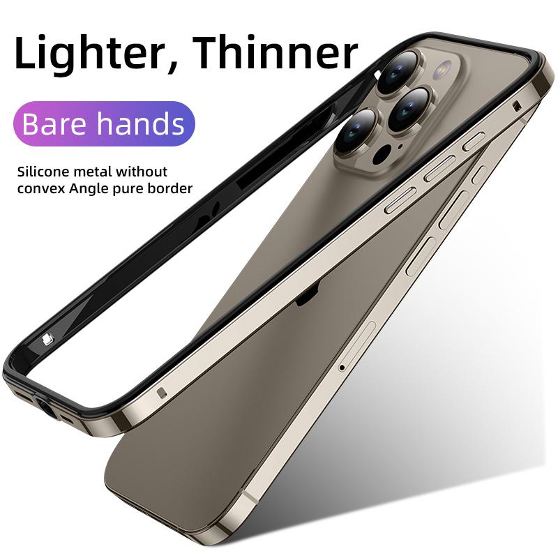 Natürliches titangraues Metall-Aluminium-Silikon-Stoßfängergehäuse für das iPhone 15 Pro Max 14 Plus 13 12 15Pro 14Pro 12Pro 13Pro 15Plus 14Plus Telefonzubehör For iPhone 15 pro grau