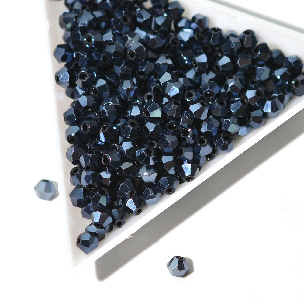 Metallischer Effekt für Kristalle Glasanhänger Perlen Plattierung Bikonische Form Österreichische Spacer Lose Perlen für DIY Schmuckherstellung 100pcs/bag