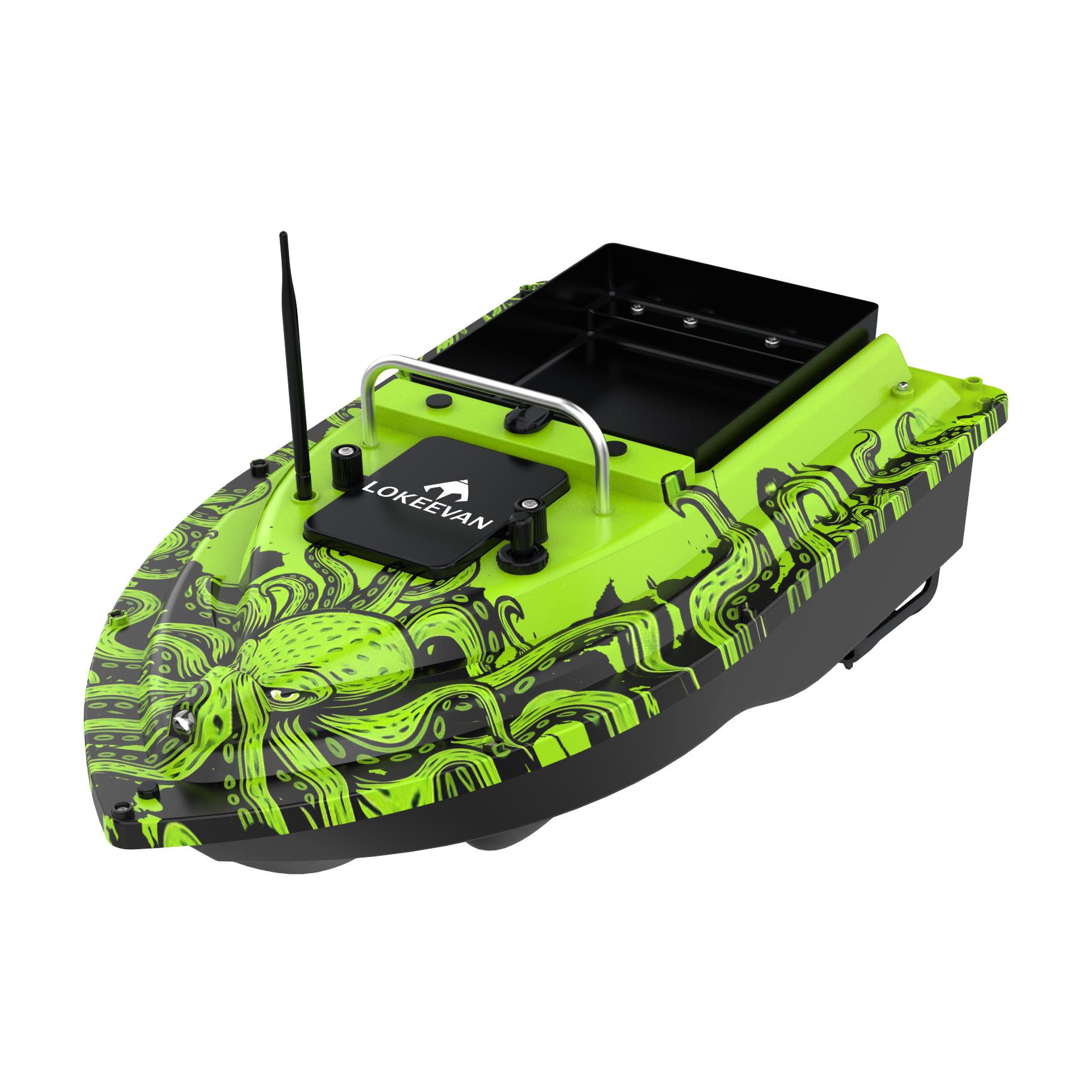 LOKEEVAN D32ED GPS Köderboot 12000mAh GPS+Beidou Dual-System 500m Fernsteuerungsdistanz grün