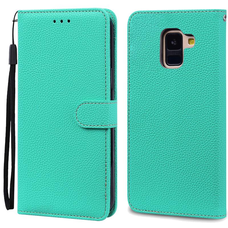 A8 Plus Hülle für Samsung Galaxy A8 2018 Hülle A530F SM-A530F Brieftasche Flip Lederhülle für Samsung A8 Plus 2018 A8+ A730F Hülle A8 2018 A530F himmelblaue