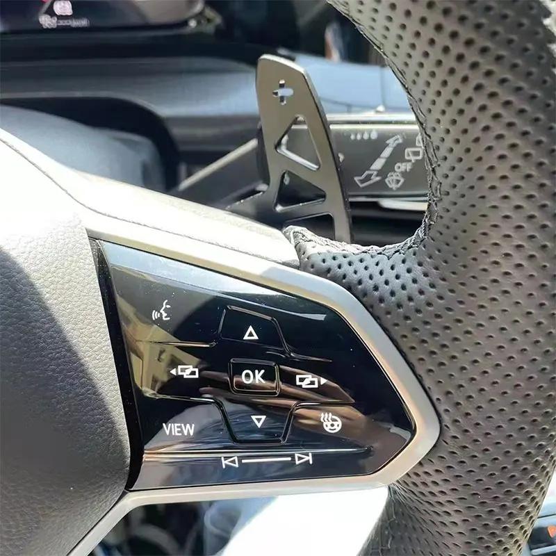 2x Auto Lenkrad Paddle Shifter Für Golf 8 MK8 ID4 Passat B8 Tiguan L Für Volkswagen CC Getriebe Shifter Shifter verlängerung Abdeckung silber