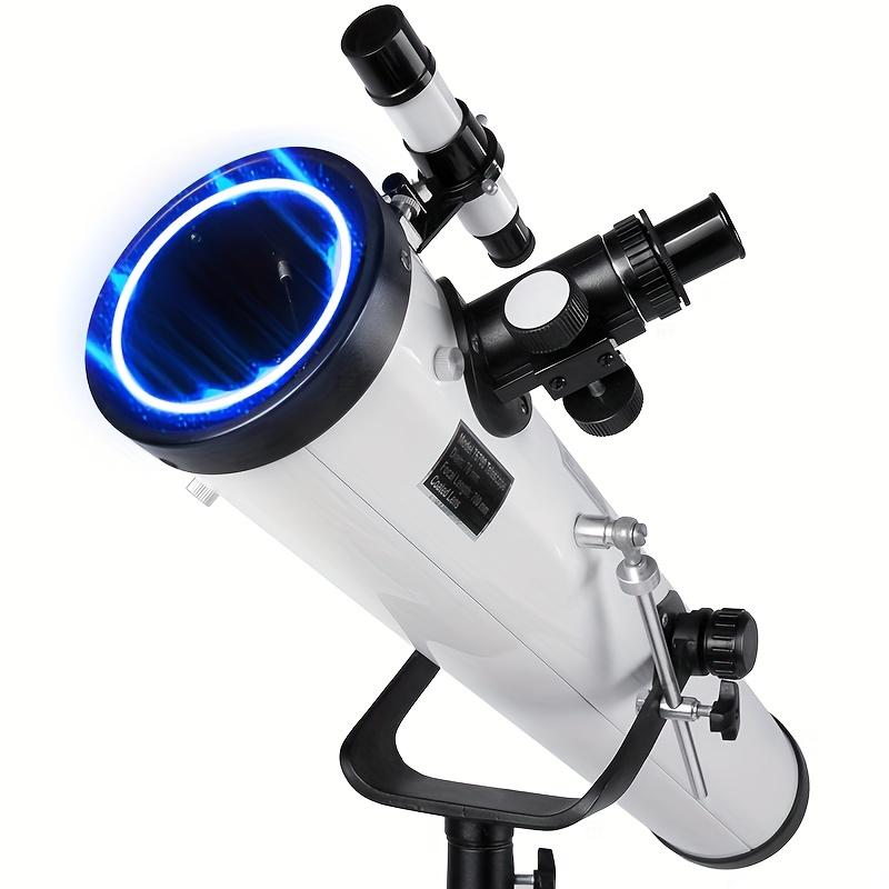 Astronomisches Teleskop, 114 mm, große Blende, hohe Transmission, Objektiv kann zum Aufnehmen von Bildern an das Mobiltelefon angeschlossen werden weiß