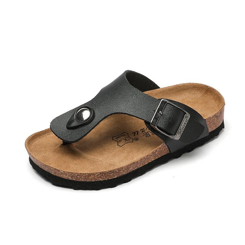 2026 Frühling/Sommer Kinder Kork-Hausschuhe Jungen Boken Schuhe Mädchen Hausschuhe Hausschuhe KWN 33 schwarz