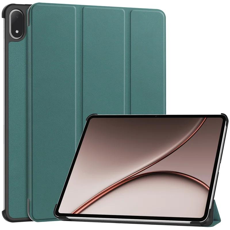 Für OnePlus Pad 4 13,2 Zoll 2026 Hülle Dreifach-Leder Hartständer Smart Cover für Hülle Oneplus Pad 4 Hülle für OnePlus Pad4 Hülle For Oneplus Pad 4 dunkelgrüne
