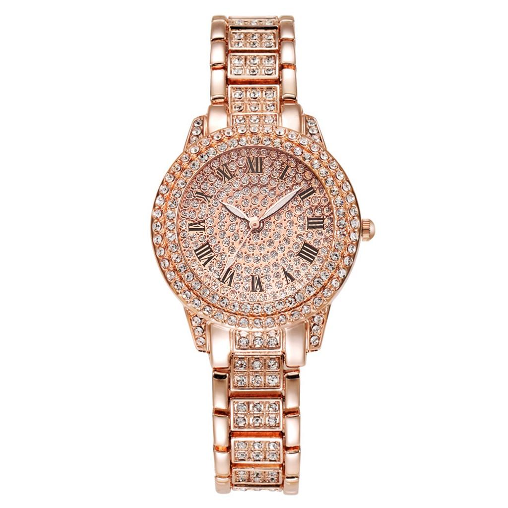 Diamant Frauen Uhren Gold Uhr Damen Armbanduhren Luxus Marke Strass frauen Armband Uhren Weibliche Quarzuhr