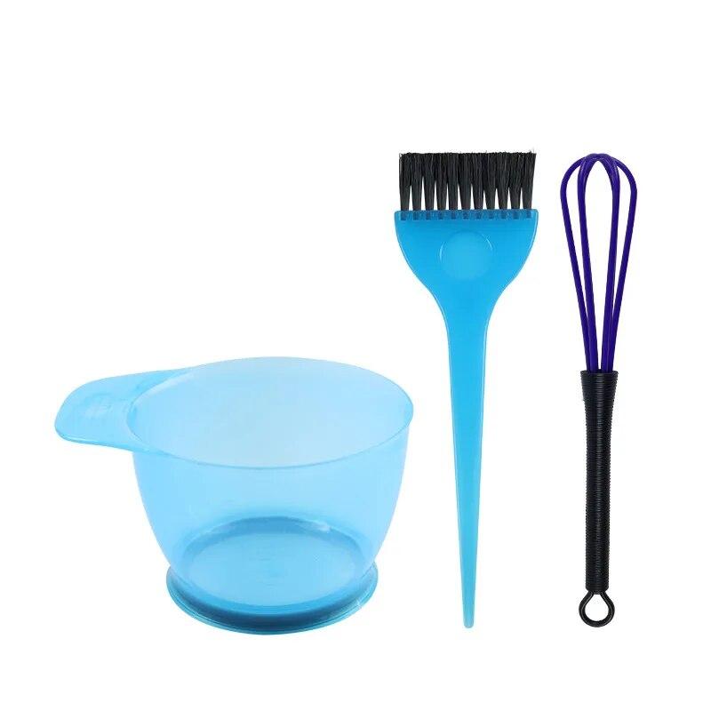 Salon Professional Haar Färben Styling Werkzeuge 3 stücke Einfache Haar Färben Set Hause Friseur Färben Pinsel Schüssel Farbstoff Mixer kamm blau