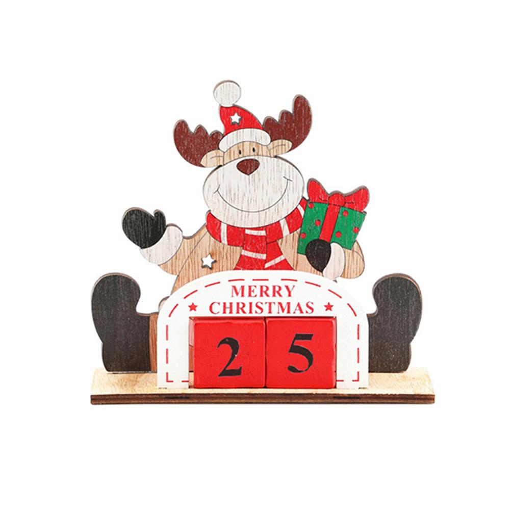 Weihnachts-Countdown-Kalender Weihnachtsmann Schneemann Elch Kalender Cartoon Adventskalender DIY Basteln für rot